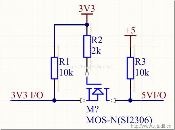 MOS-N 场效应管 双向电平转换电路 -- 适用于低频信号电平转换的简单应用